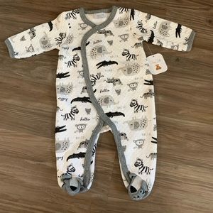 NWT 6-9m quilted animal print pajamas
